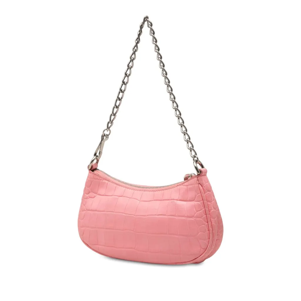 Balenciaga Mini Embossed Leather Motocross Le Cagole Pink Leather Very good - Back View