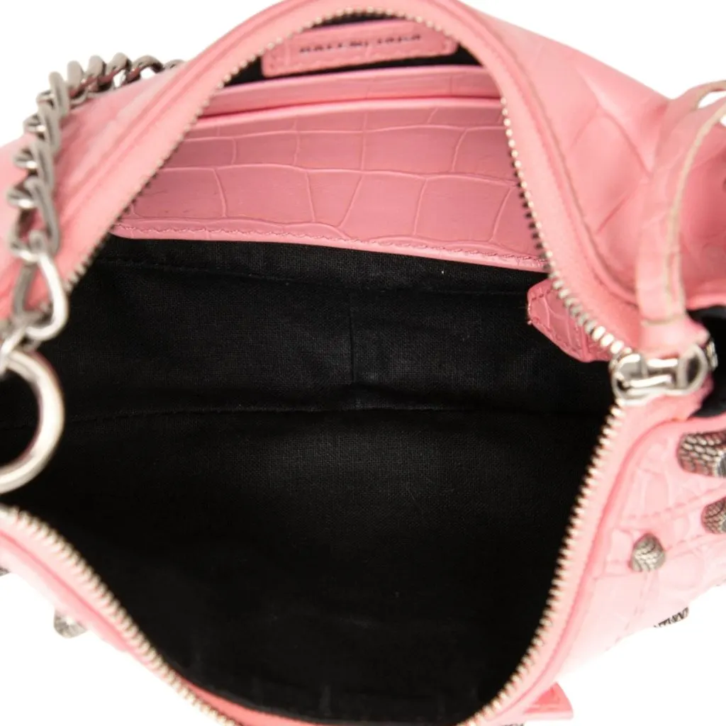 Balenciaga Mini Embossed Leather Motocross Le Cagole Pink Leather Very good - Model View