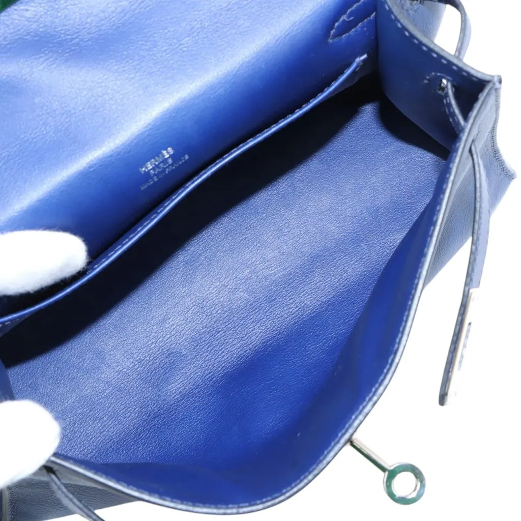 Hermès Swift Kelly Pochette 22 Blue Leather Good - Box View