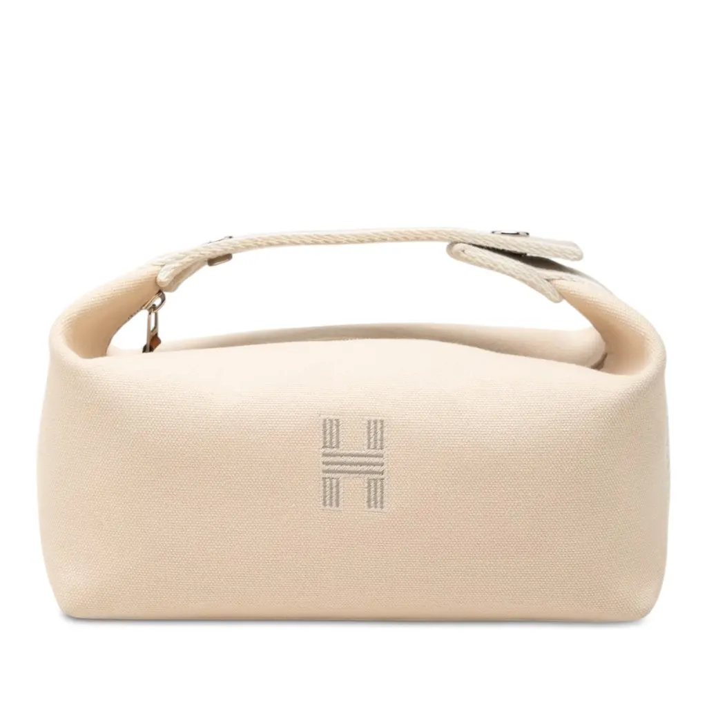 Hermès Small Toile Bride A Brac Case Beige Very good - Front View
