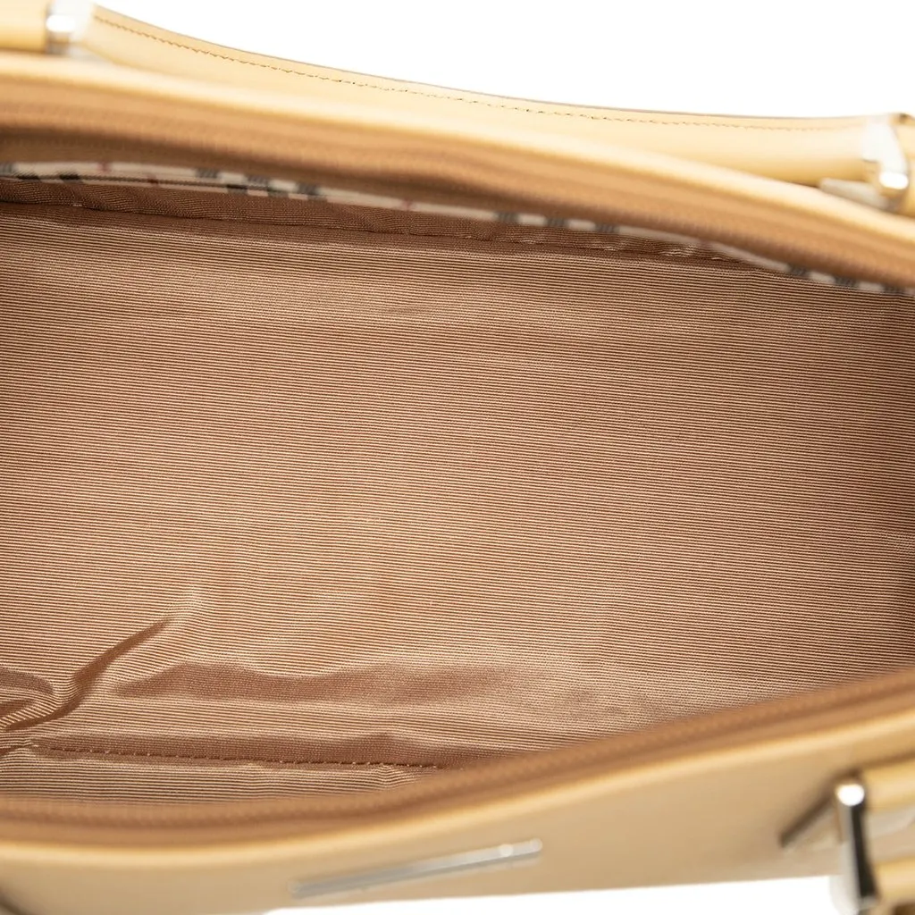 Burberry Leather Handbag Brown Leather Very good - Model View