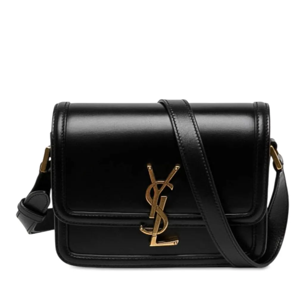 Saint Laurent Small Calfskin Solferino Satchel In Box Black Leather Very good - Front View