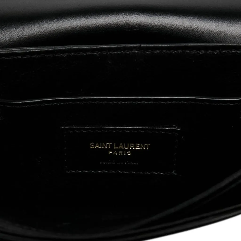 Saint Laurent Small Calfskin Solferino Satchel In Box Black Leather Very good - Box View