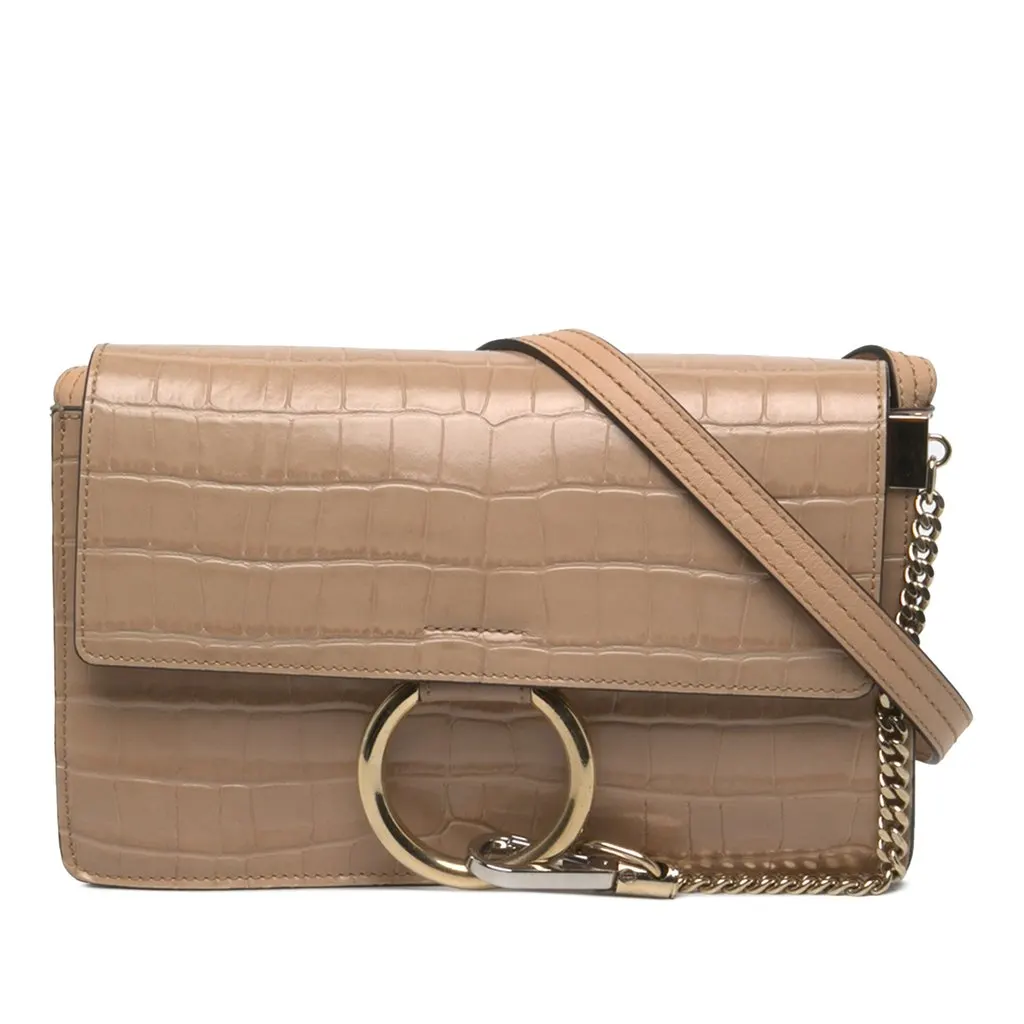 Chloé صغيرة جلد التمساح Embossed جلد Faye حقيبة كروس