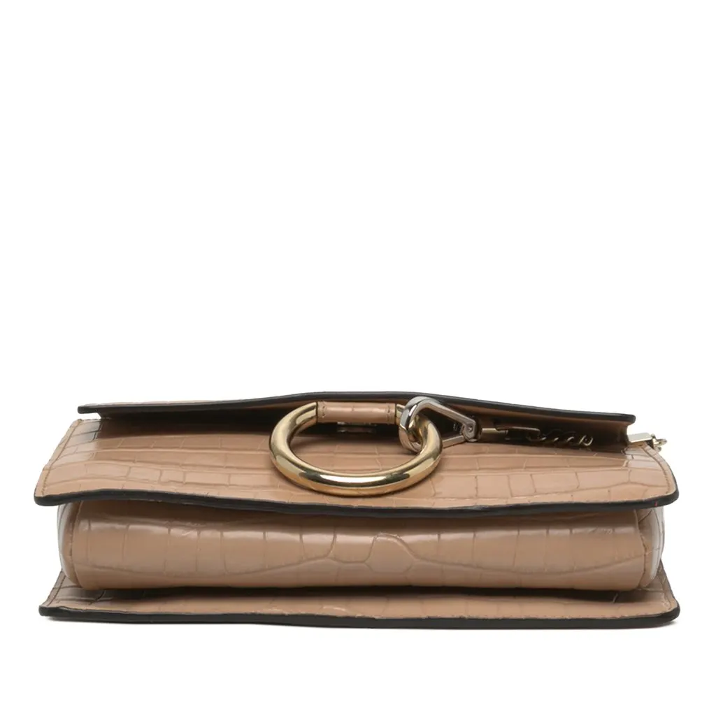 Chloé Small Croc Embossed Leather Faye Crossbody Beige Leather Very good - Inside View