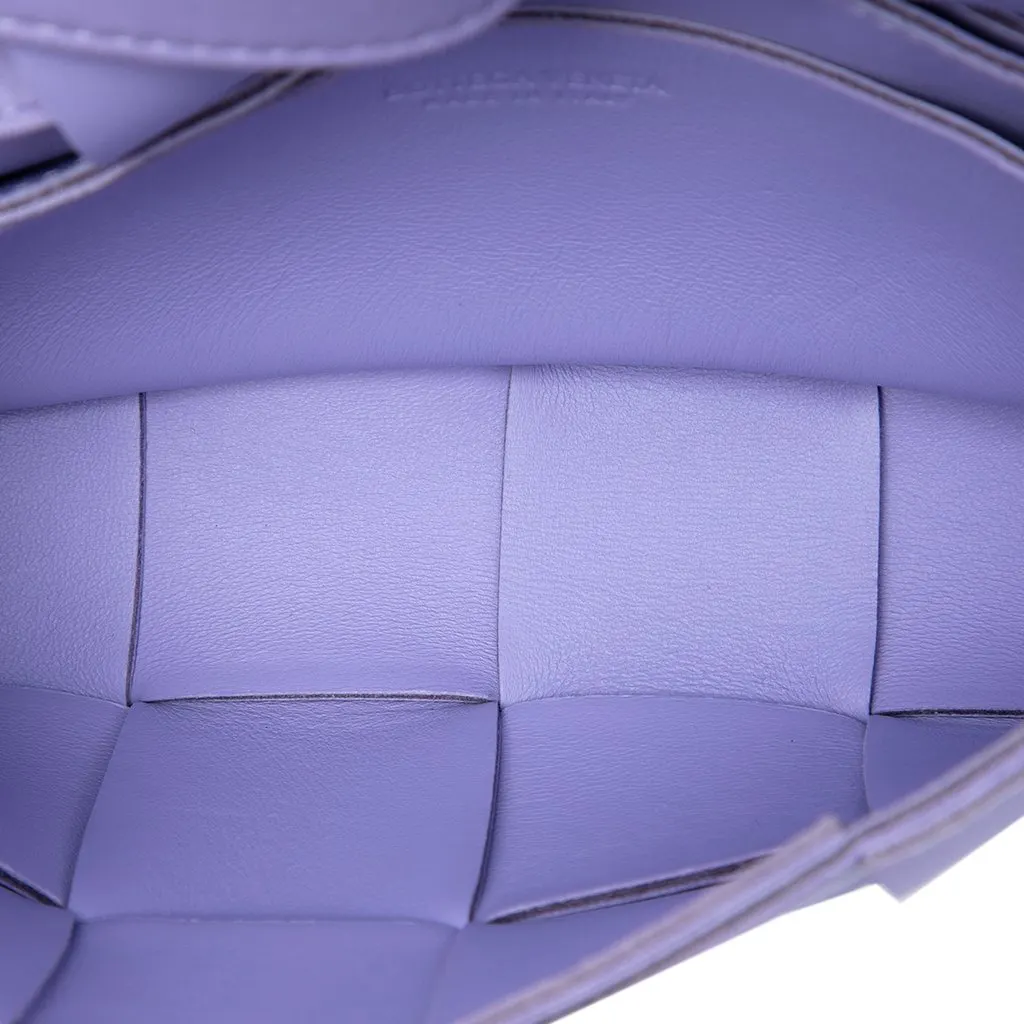 Bottega Veneta Mini Nappa Intrecciato Cassette Belt Bag Purple Leather Very good - Model View