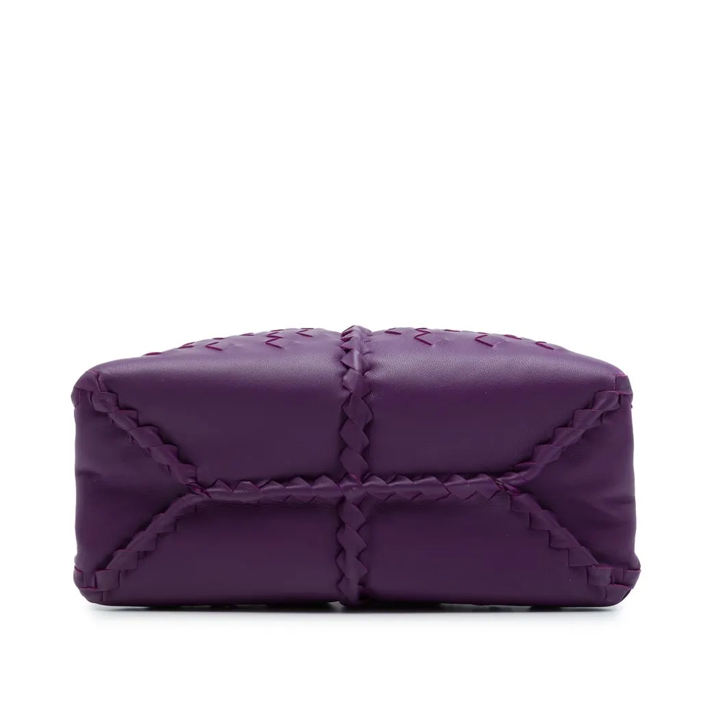 Bottega Veneta Nappa Intrecciato Napoli Satchel Purple Leather Very good - Inside View