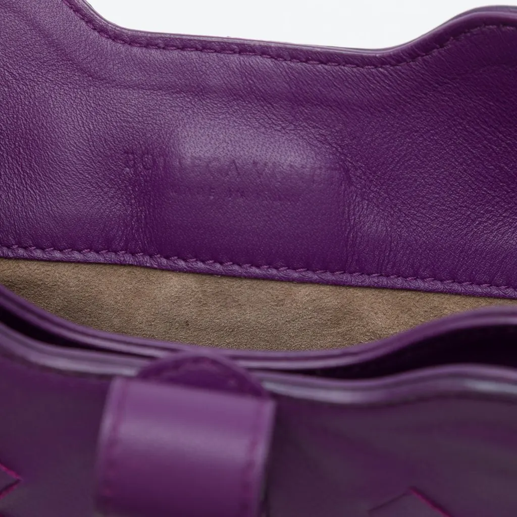 Bottega Veneta Nappa Intrecciato Napoli Satchel Purple Leather Very good - Box View