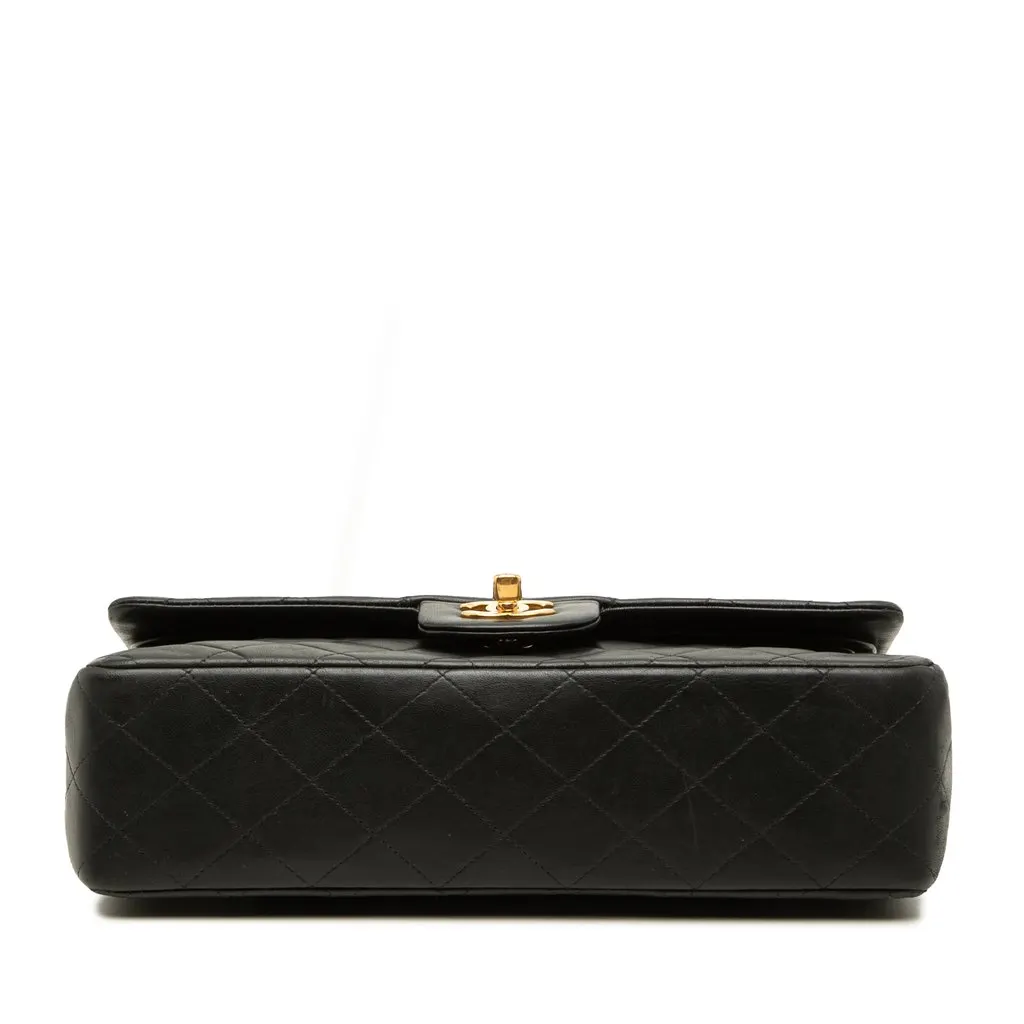Chanel Medium Classic Lambskin Double Flap Black Leather Good - Inside View