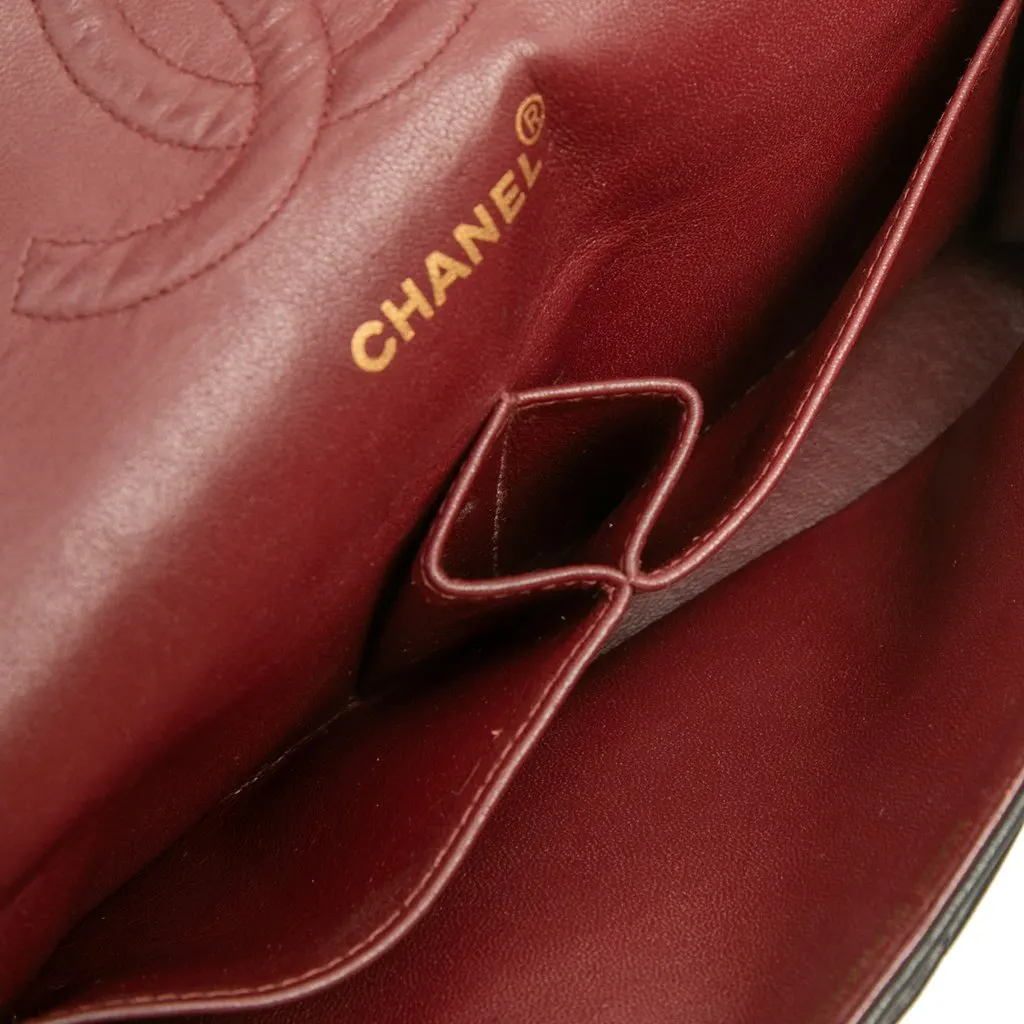 Chanel Medium Classic Lambskin Double Flap Black Leather Good - Box View