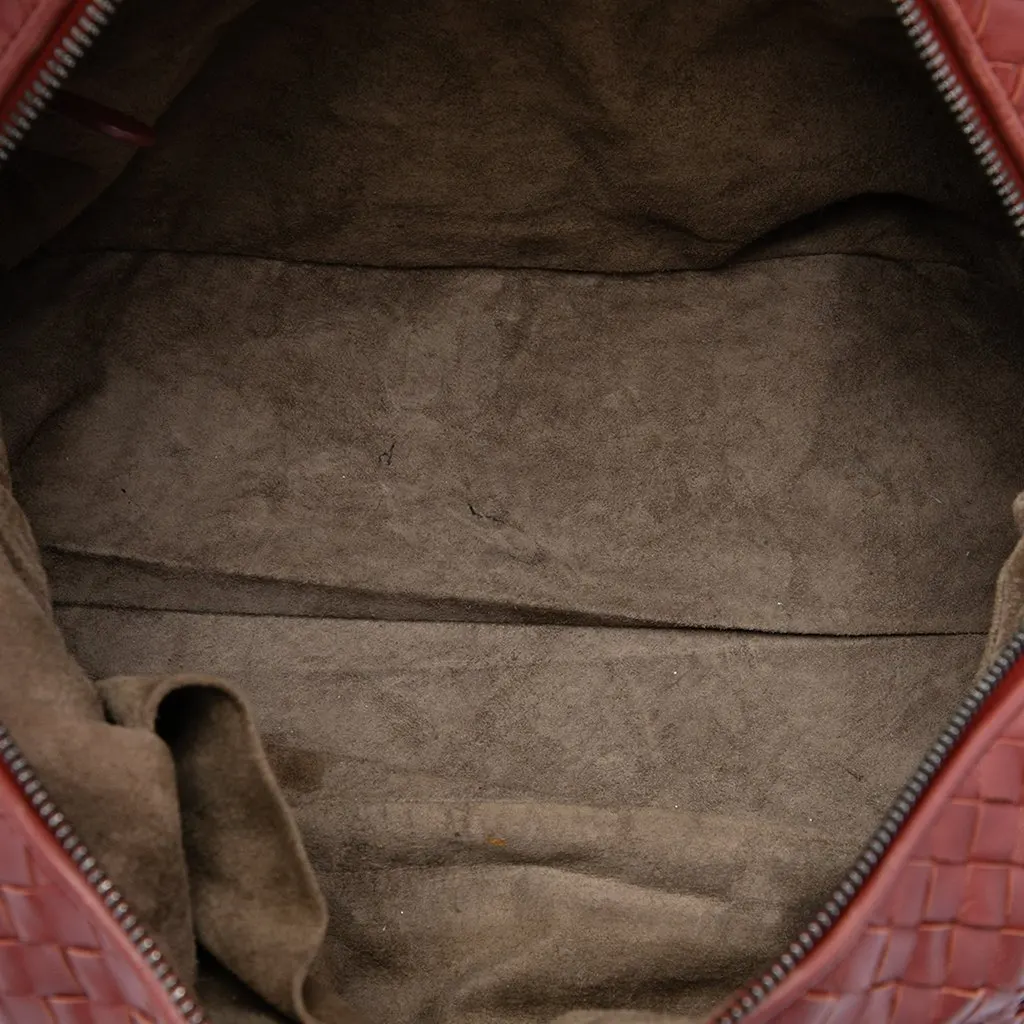 Bottega Veneta Nappa Intrecciato Boston Bag Red Leather Good - Model View