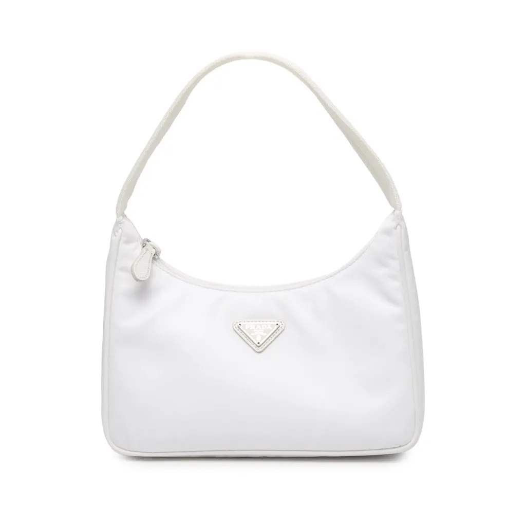 Prada Mini Tessuto Re Edition 2000 Shoulder Bag White Polyamide Very good - Front View