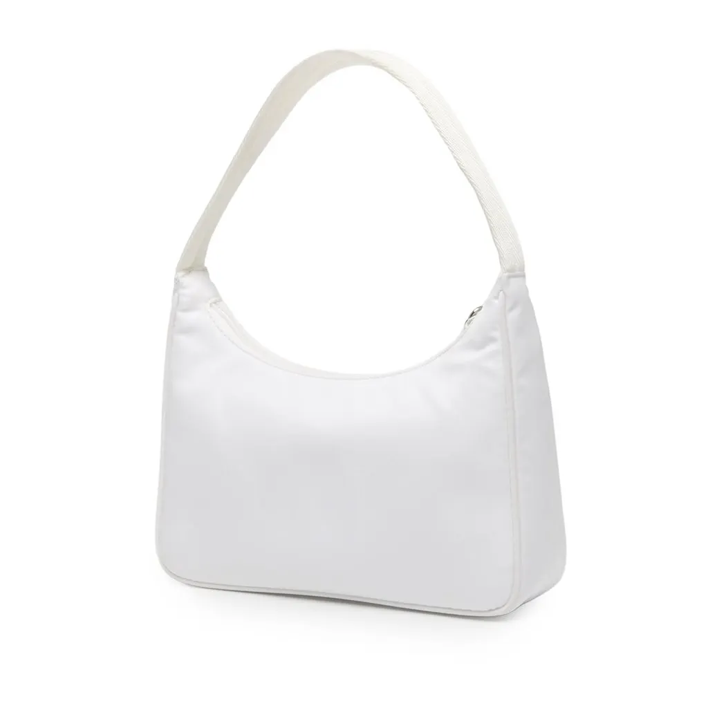 Prada Mini Tessuto Re Edition 2000 Shoulder Bag White Polyamide Very good - Back View
