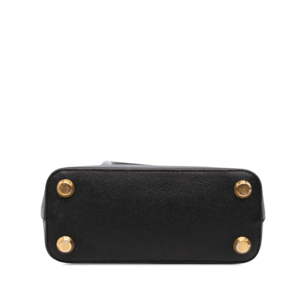 Balenciaga Grained Calfskin Logo Ville Top Handle Bag XXS Black Leather Very good - Inside View
