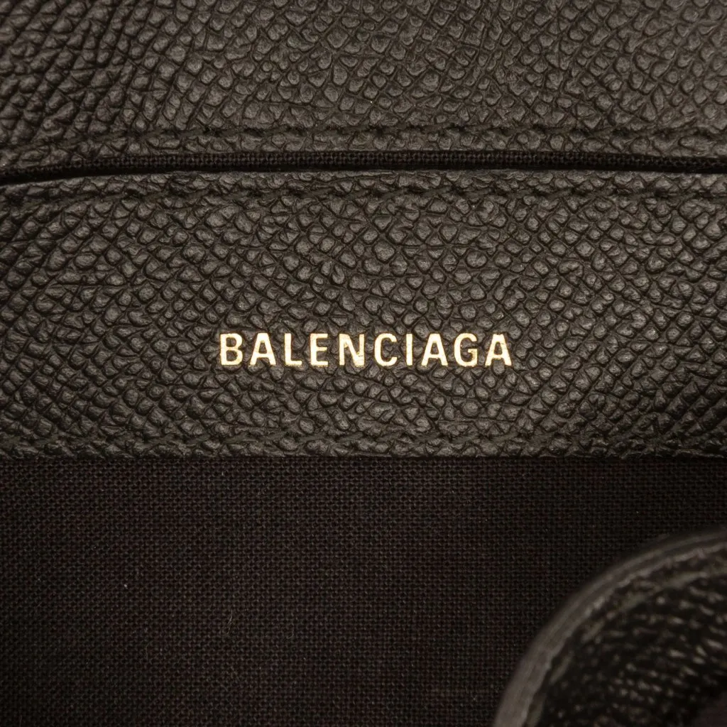 Balenciaga Grained Calfskin Logo Ville Top Handle Bag XXS Black Leather Very good - Box View
