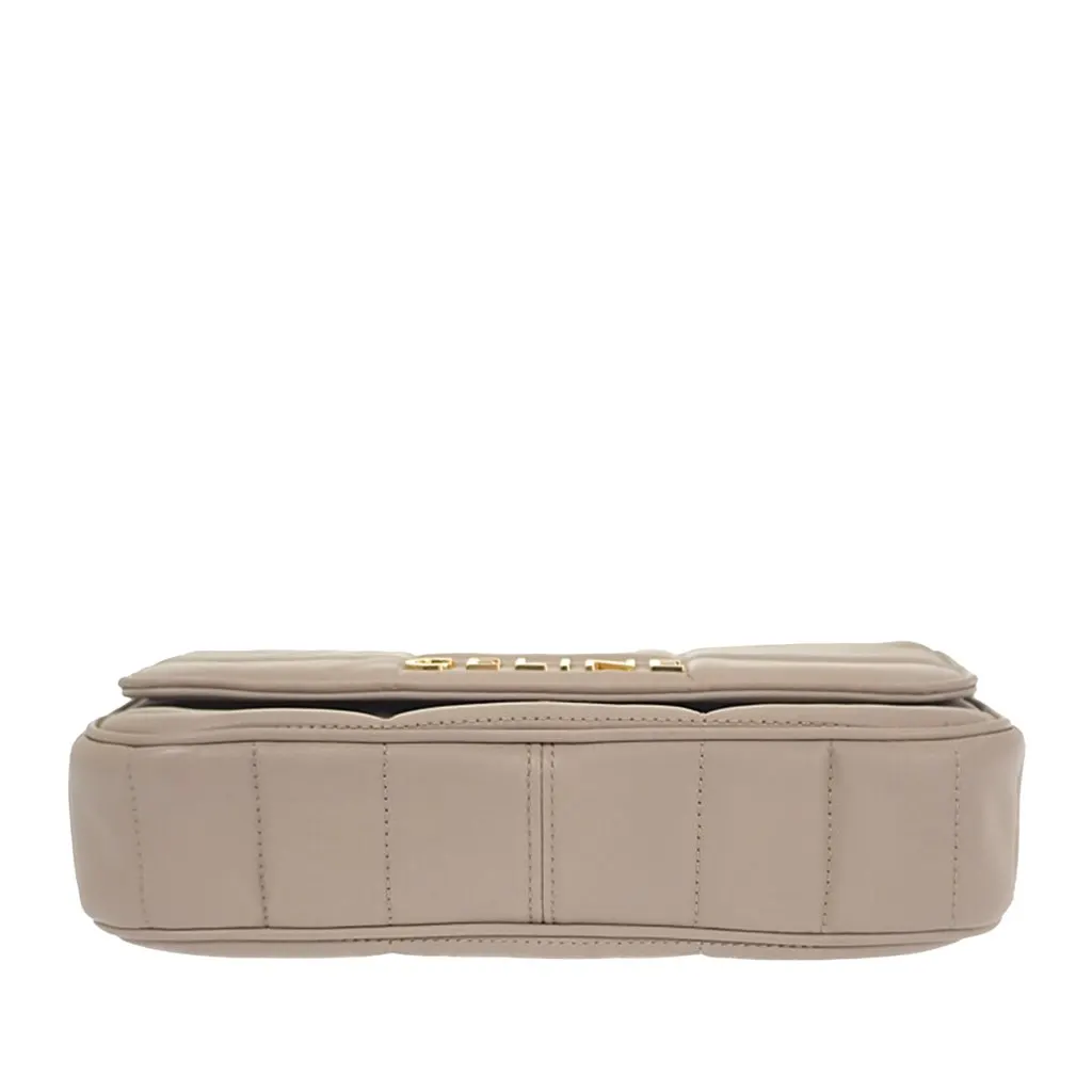 Celine Matelasse Goatskin Monochrome Chain Shoulder Bag Brown Leather Very good - Inside View