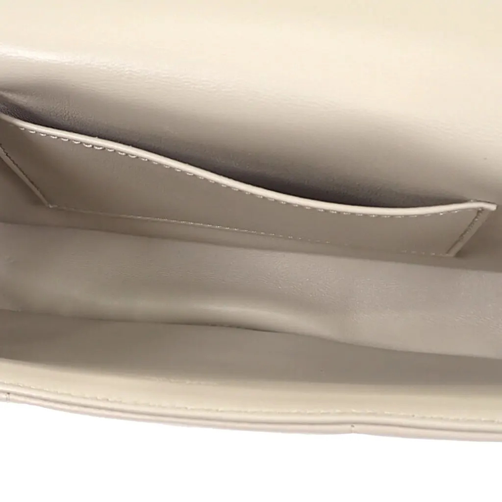 Celine Matelasse Goatskin Monochrome Chain Shoulder Bag Brown Leather Very good - Model View