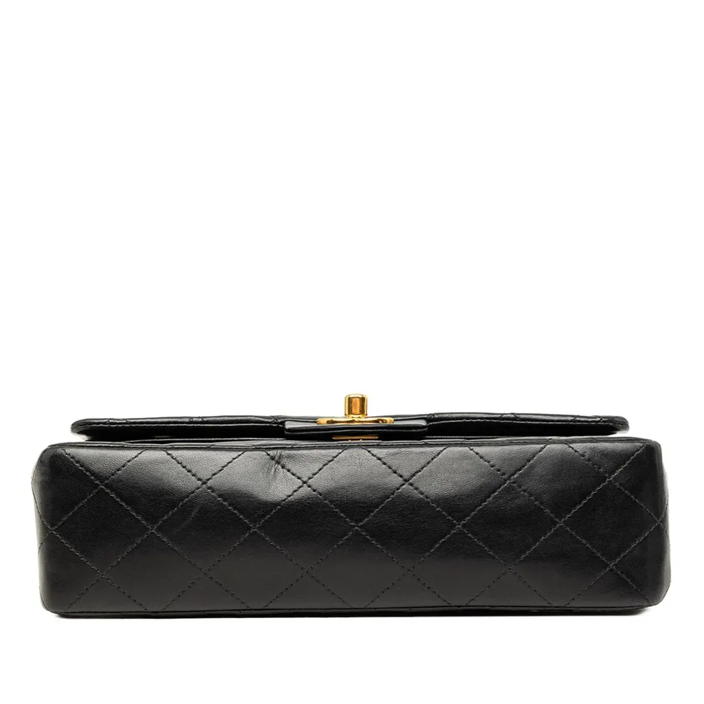 Chanel Small Classic Lambskin Double Flap Black Leather Good - Inside View