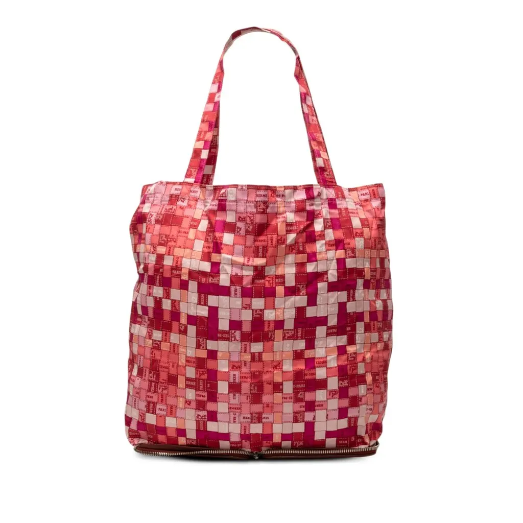 Hermès Bolduc Au Carre Silk Marwari Le Sac Silky Pop Tote Red Silk Very good - Front View
