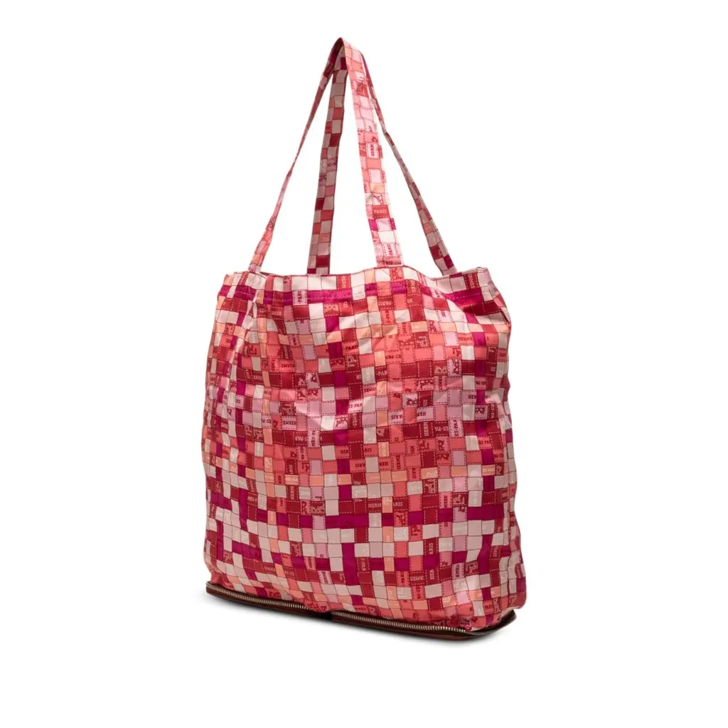 Hermès Bolduc Au Carre Silk Marwari Le Sac Silky Pop Tote Red Silk Very good - Back View