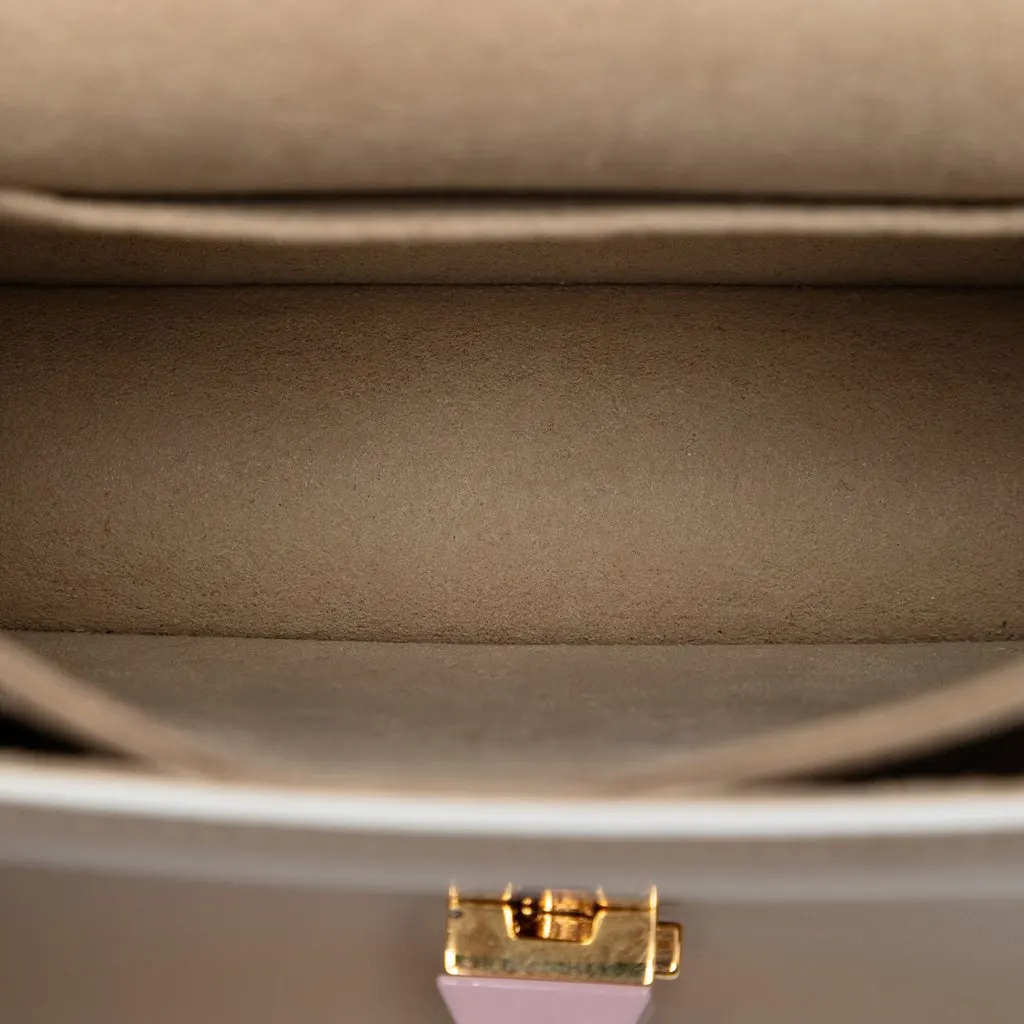 Fendi Mini Scalloped Leather and Studded Floral Kan I Crossbody Beige Leather Very good - Model View