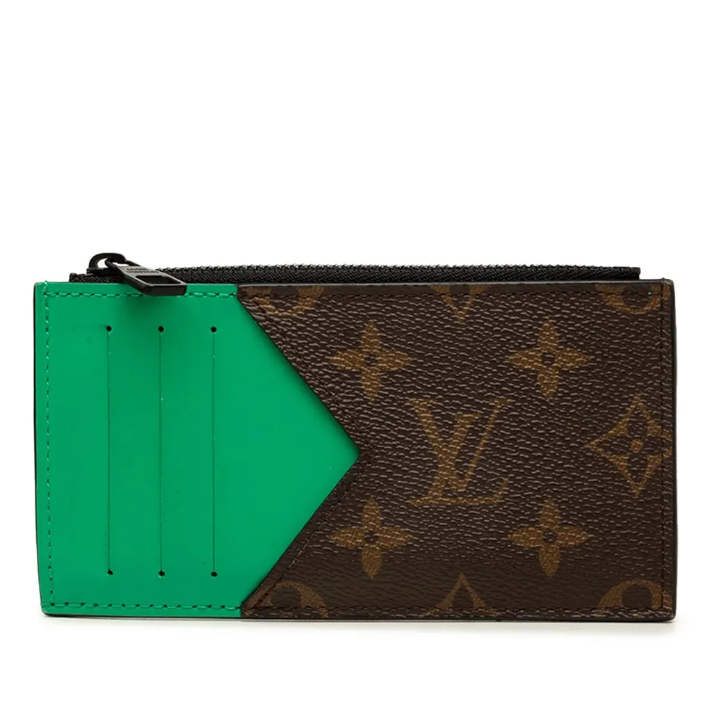 Louis Vuitton Monogram Macassar Coin Card Holder Brown Canvas Very good - Front View
