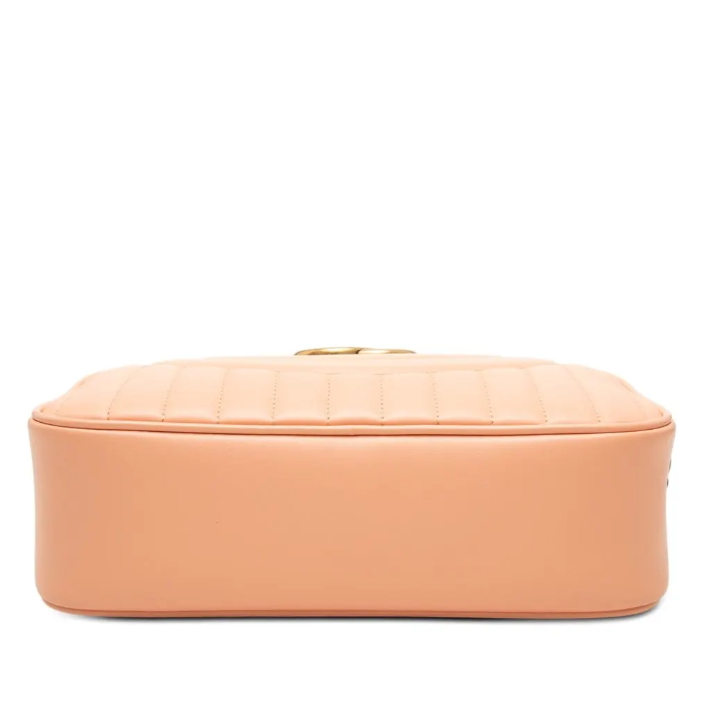 Gucci Small GG Marmont Matelasse Calfskin Vertical Ring Crossbody Orange Leather Very good - Inside View