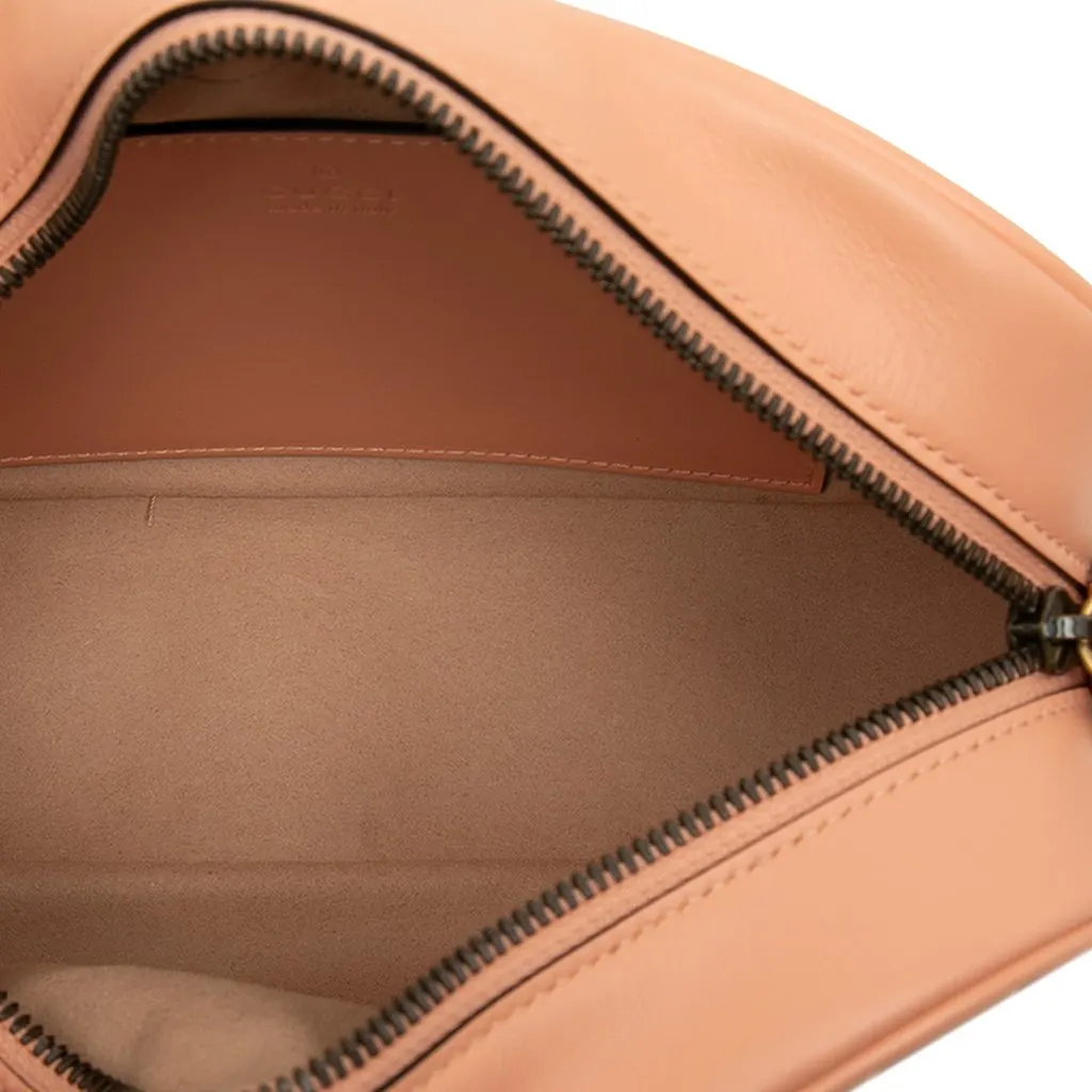 Gucci Small GG Marmont Matelasse Calfskin Vertical Ring Crossbody Orange Leather Very good - Model View