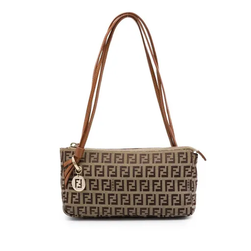 Fendi Zucchino Canvas Triple Strap Pochette Shoulder Bag