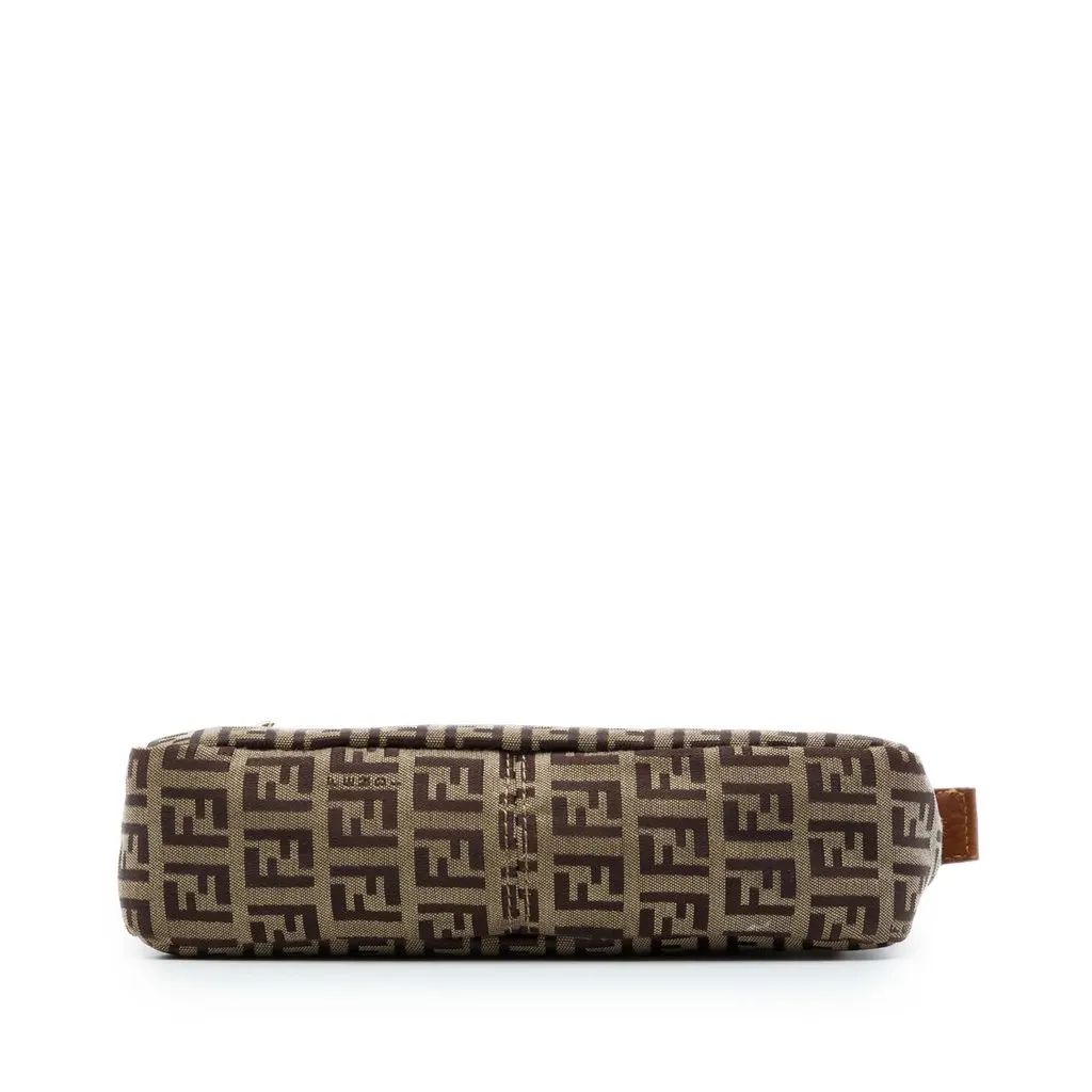 Fendi Zucchino Canvas Triple Strap Pochette Shoulder Bag Brown Canvas Good - Inside View