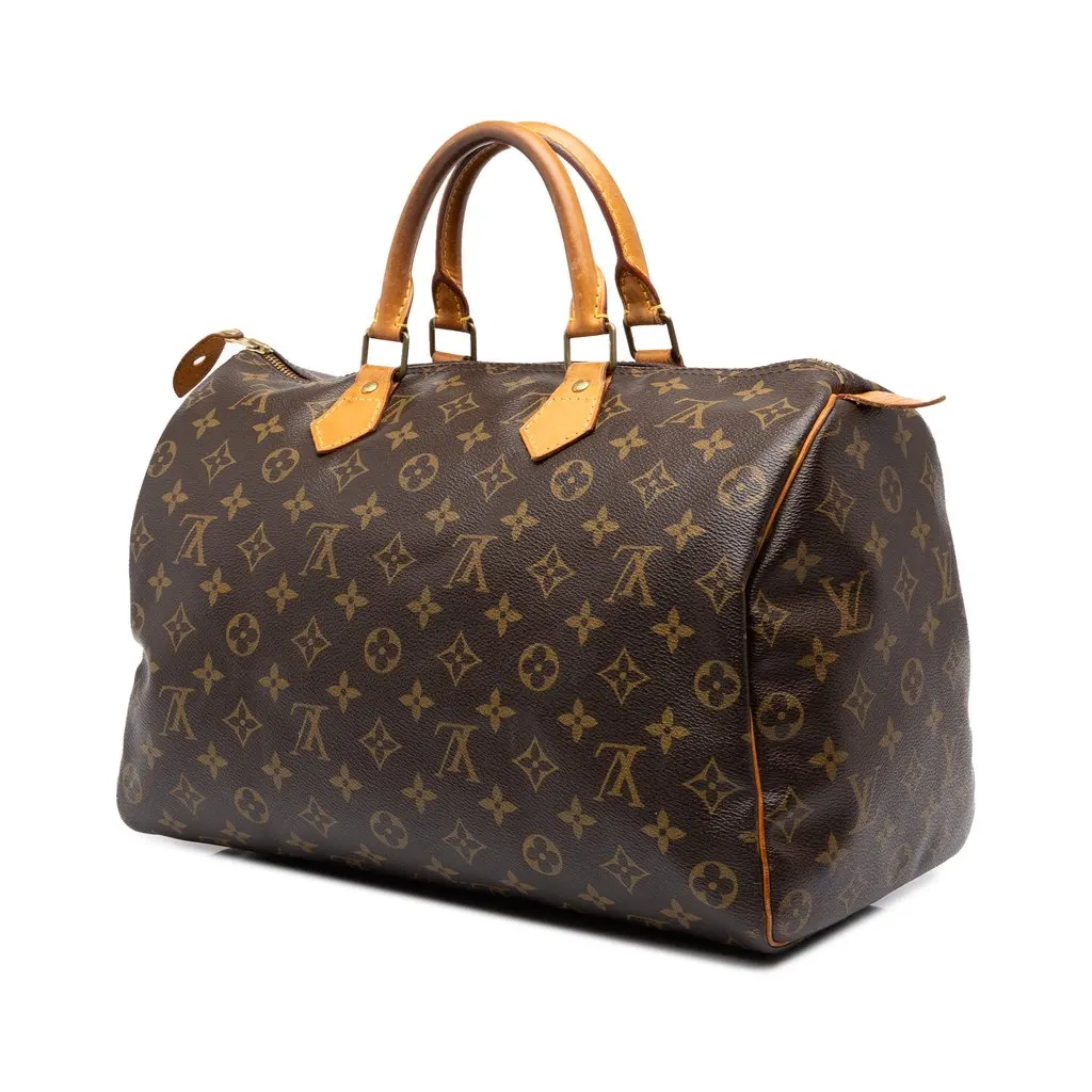 Louis Vuitton Monogram Speedy 35 Brown Canvas Good - Back View