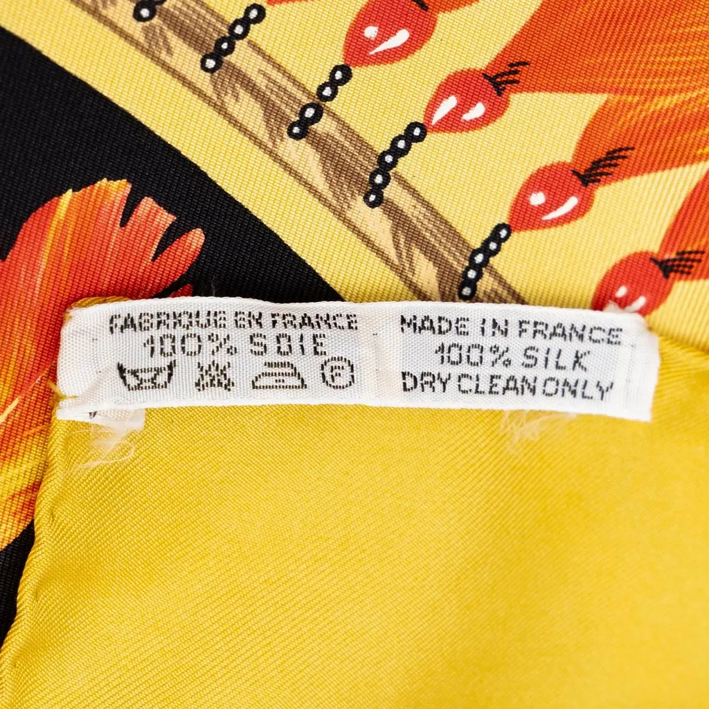 Hermès Brazil Silk Scarf 90 Yellow Silk Very good - Box View