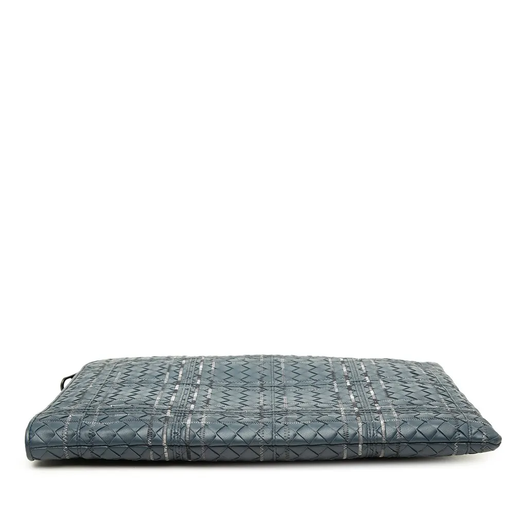 Bottega Veneta Nappa Intrecciato Metropolis Document Case Blue Leather Very good - Inside View