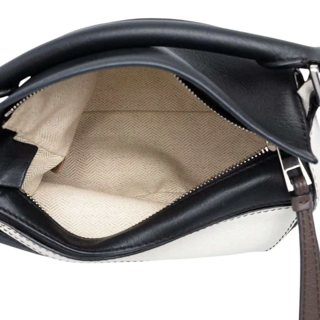 Loewe Mini Tricolor Calfskin Puzzle Satchel Black Leather Very good - Model View