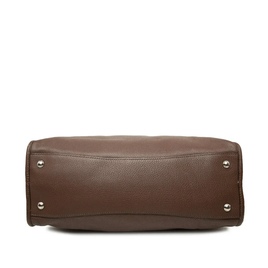 Prada Vitello Phenix Zip Top Satchel Brown Leather Very good - Inside View