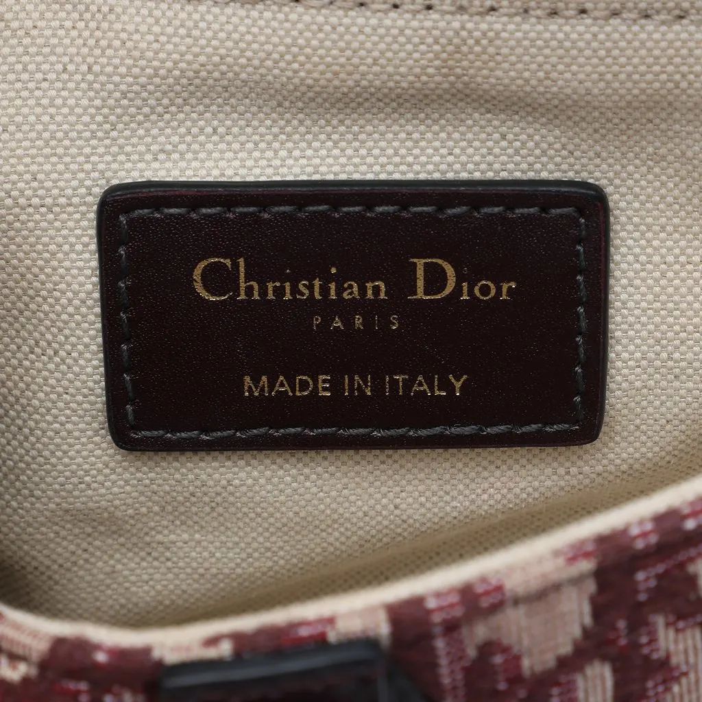Dior Mini Oblique Canvas Saddle Bag Red Very good - Box View