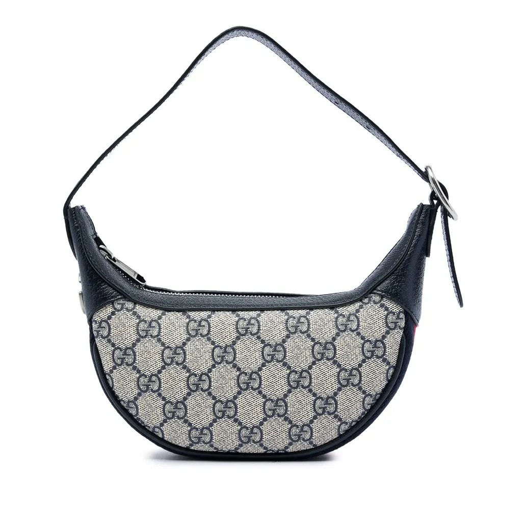 Gucci Mini GG Supreme Web Ophidia Shoulder Bag Beige Canvas Very good - Front View