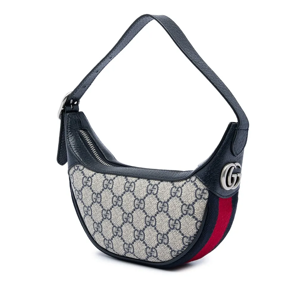 Gucci Mini GG Supreme Web Ophidia Shoulder Bag Beige Canvas Very good - Back View