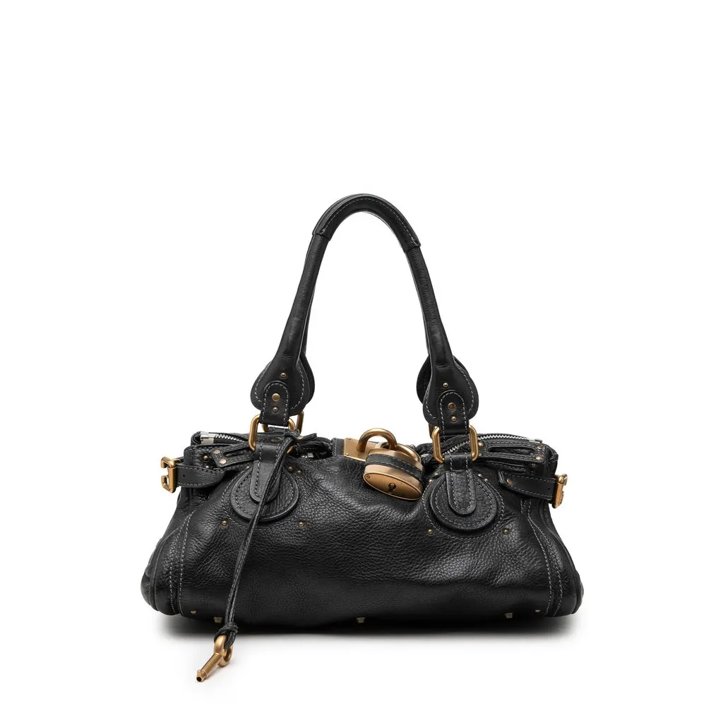 Chloé Leather Paddington Handbag Black Leather Very good - Front View