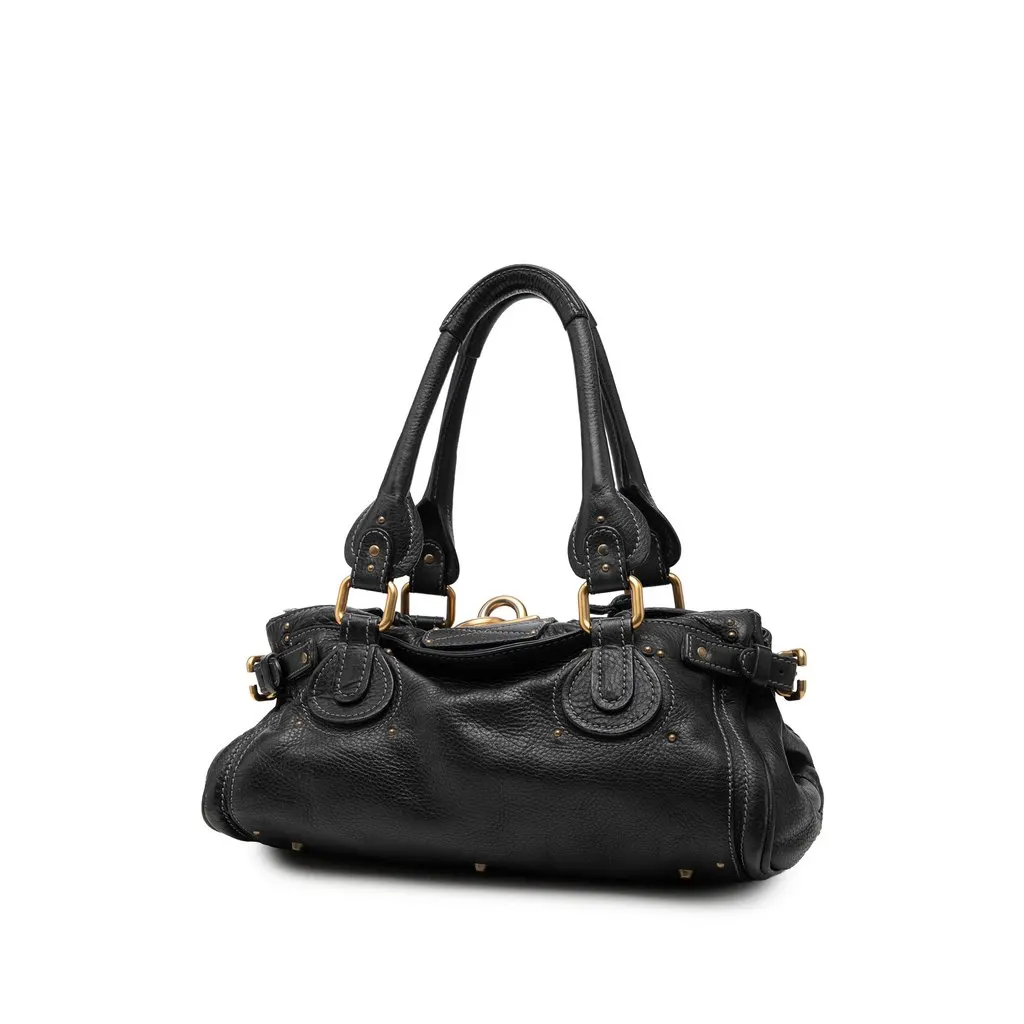 Chloé Leather Paddington Handbag Black Leather Very good - Back View