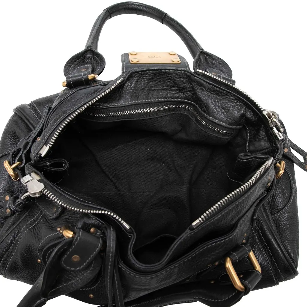 Chloé Leather Paddington Handbag Black Leather Very good - Model View