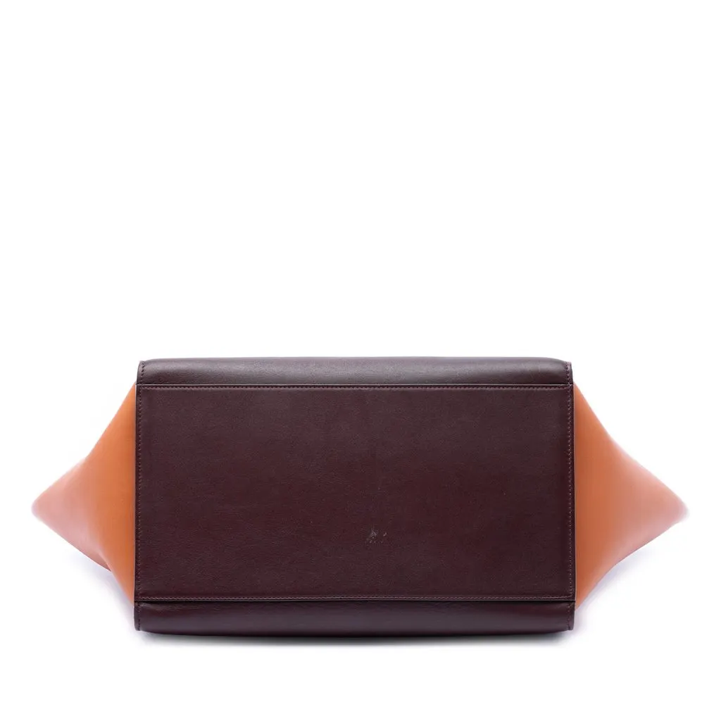 Celine Medium Tricolor Leather Trapeze Satchel Red Leather Very good - Inside View