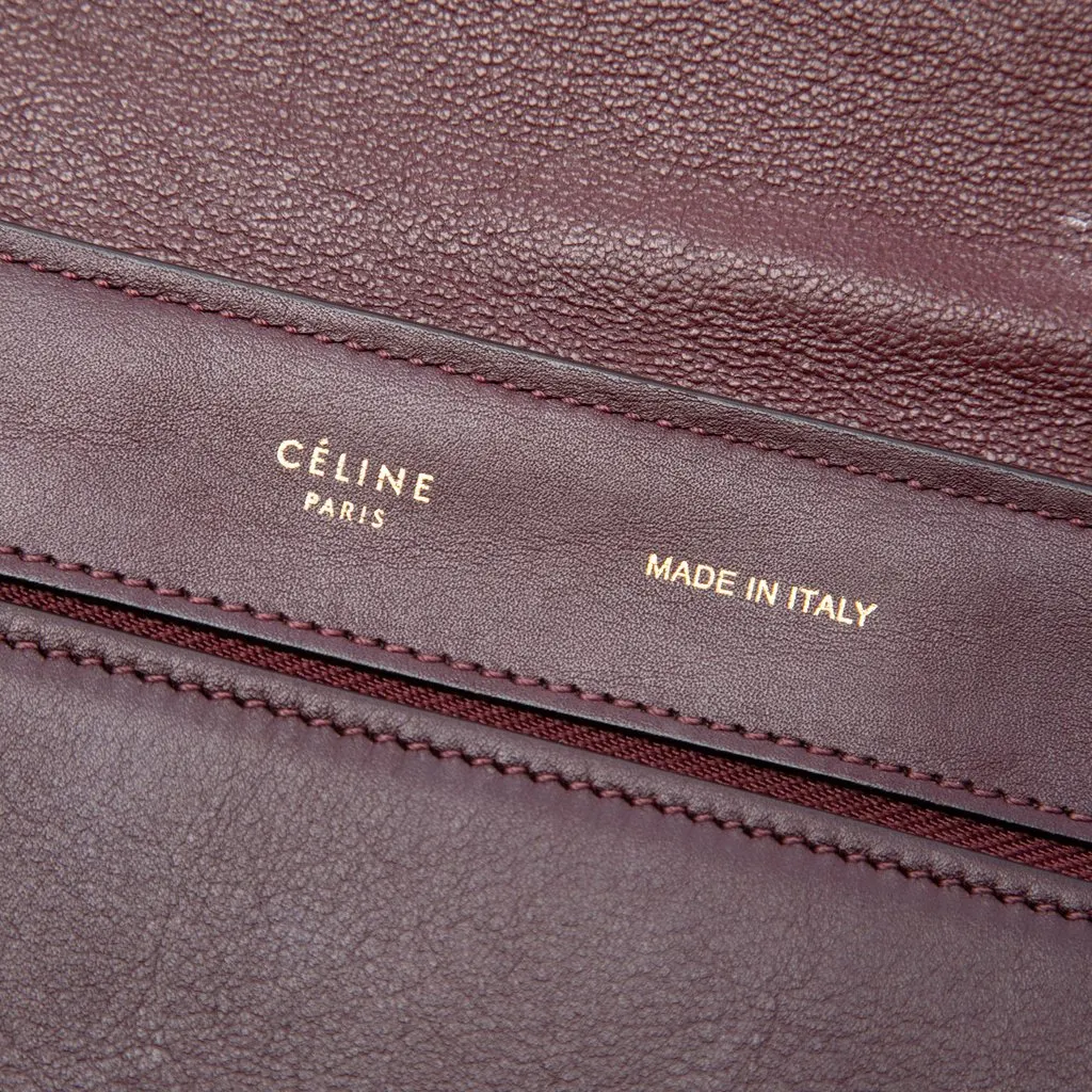 Celine Medium Tricolor Leather Trapeze Satchel Red Leather Very good - Box View