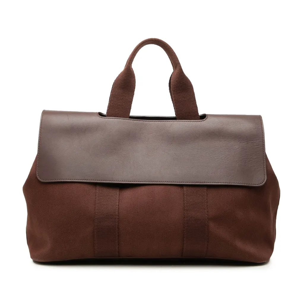 Hermès Toile and Swift Valparaiso MM Brown Canvas Very good - Front View