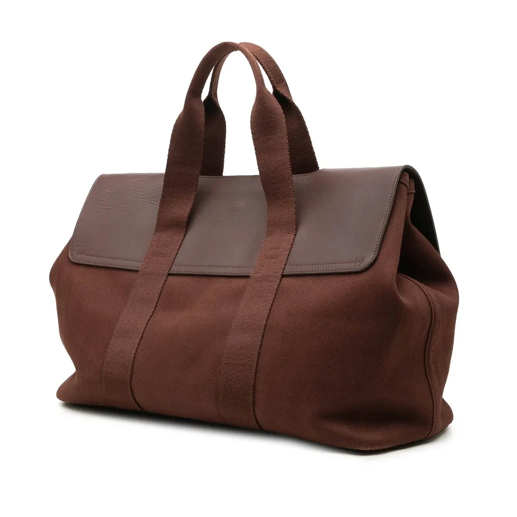 Hermès Toile and Swift Valparaiso MM Brown Canvas Very good - Back View