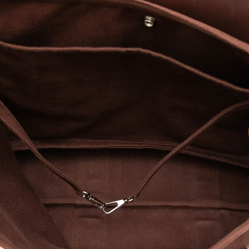 Hermès Toile and Swift Valparaiso MM Brown Canvas Very good - Model View