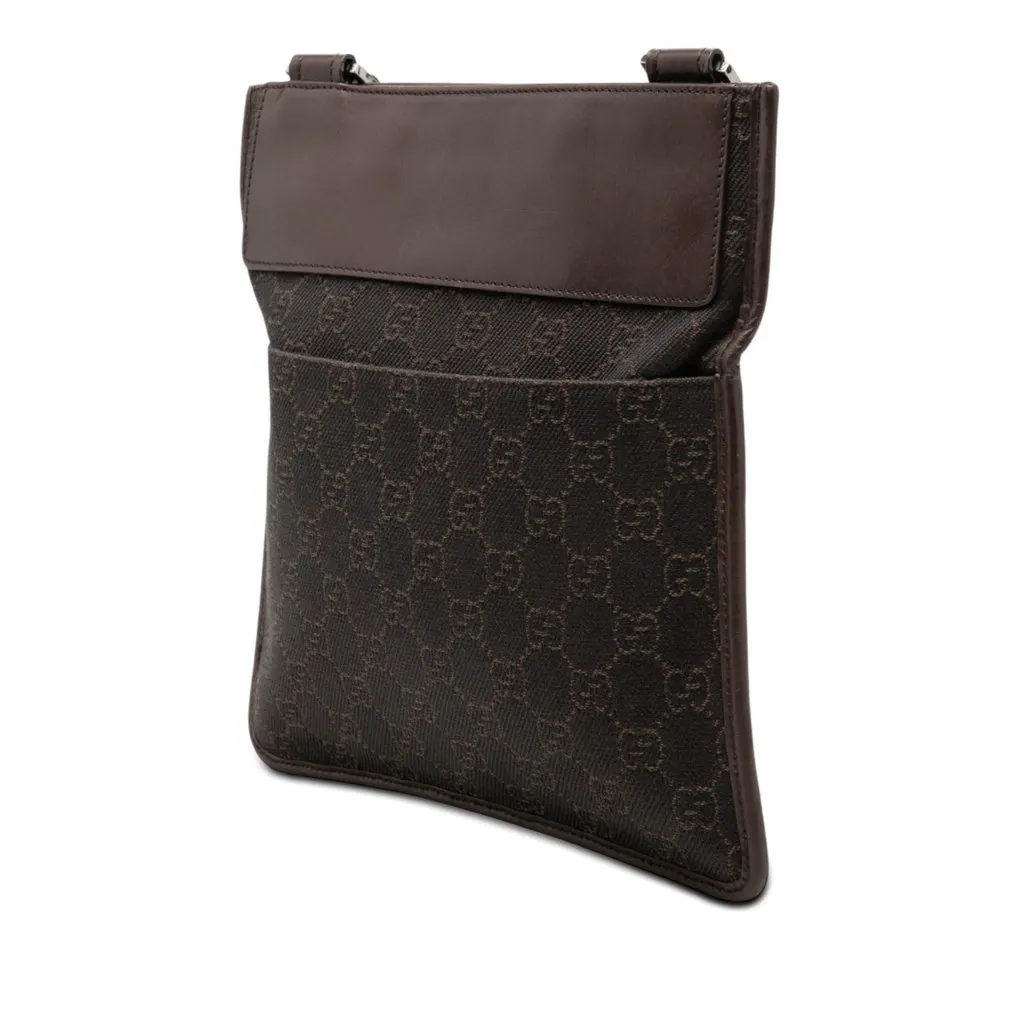 Gucci GG Denim Crossbody Brown Very good - Back View