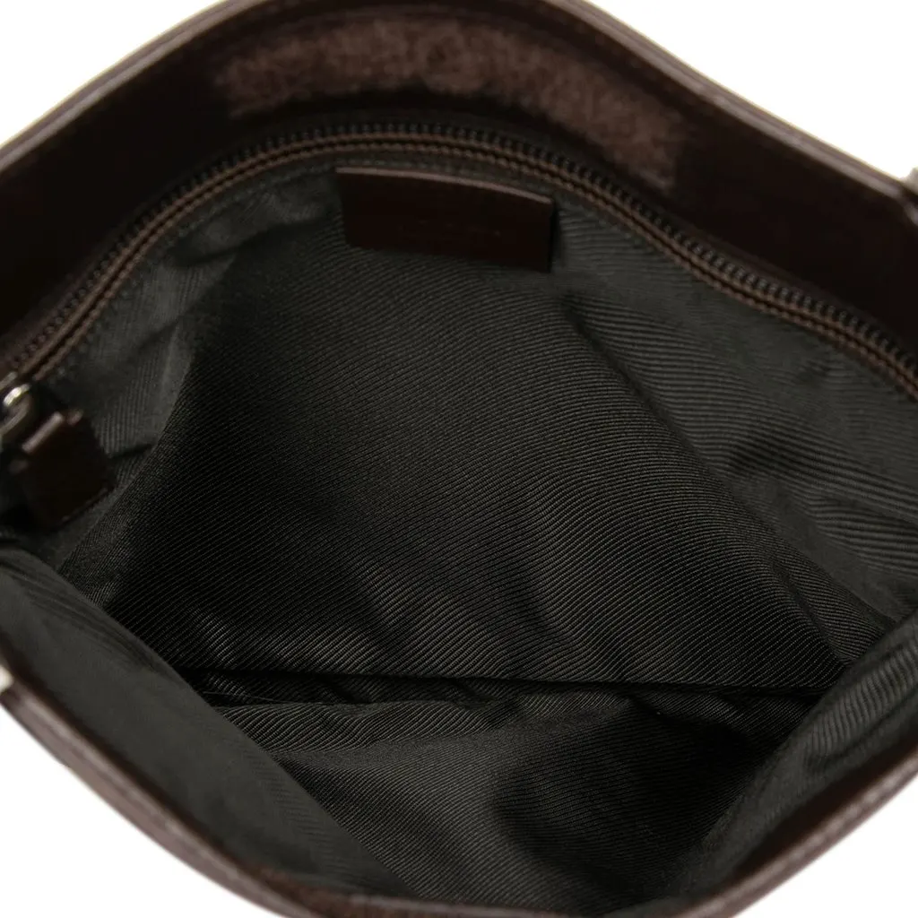 Gucci GG Denim Crossbody Brown Very good - Model View