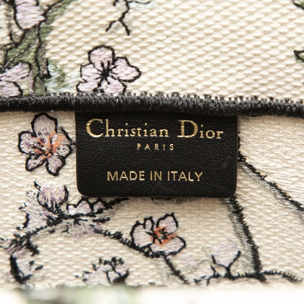 Dior Medium Canvas Floral Embroidered Book Tote White Very good - Box View