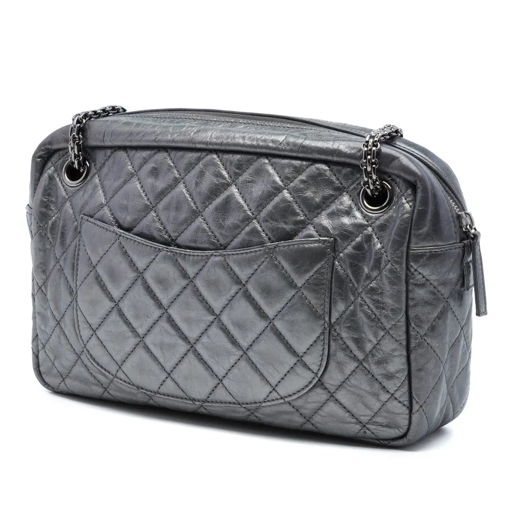 Chanel Medium Metallic Quilted Calfskin Reissue 2.55 Camera Bag MultiColor Leather Very good - Back View